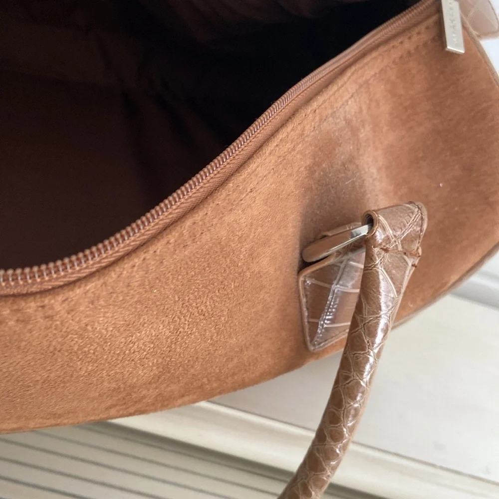 like new womens anne klein elegant brown duffle travel overnight bag - Picture 6 of 10